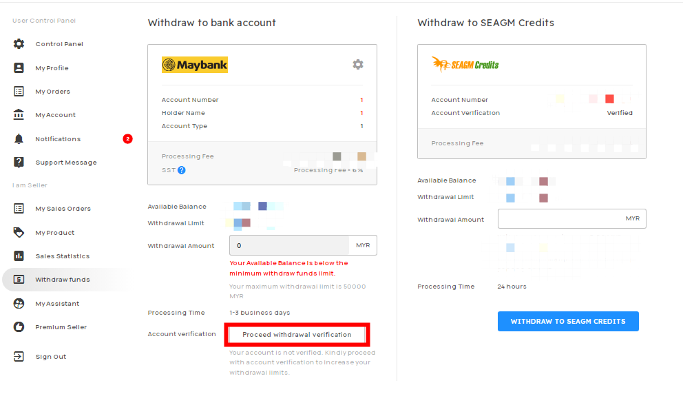 Access Withdrawal Verification